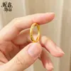 Anillo de Barra Redonda Dorada Triturada Brillante de 3 mm para Mujer, Anillo de Banda Lisa Estilo Hielo Triturado de Lujo Ligero de Moda