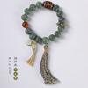 Diseño Original de Nicho Estilo Pastoral Mori Cuerda de Cáñamo Tejida Raíz de Bodhi Calabaza Cuentas Pulsera de Mano