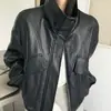 Comercio Exterior Transfronterizo Chaqueta de Cuero PU para Mujer Estilo Motociclista Fresco Otoño Nueva Llegada Elegante Cuello Alto Corta Holgada Chaqueta de Cuero