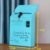Buzón de Hierro Forjado Estilo Británico Montado en Pared con Cerradura, Caja de Amor