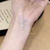 Colar em Forma de Coração Joias Femininas Zircônia Design de Nicho Sentido de Luxo Leve Sentido de Alto Padrão Corrente para Clavícula Colar Francês Versátil Transfronteiriço