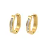 Moda Europeia e Americana Novo Nicho Simples Forno Ouro Diamante Brincos Femininos Titânio Aço Joias Estilo Luxo Leve Brincos Joias