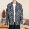 Otoño/Invierno 2026 Nuevo Estilo Chino Estampado para Hombre Mezclilla Dao Cruzado Moda Transfronteriza Tallas Grandes Ropa de Hombre Traje Tang Chino