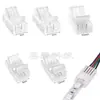 Tira de Luces LED RGB 5050 de 2P 4 Pines Sin Soldadura Hebilla de Cristal Cable de Alimentación de Empalme Hebilla Transparente RGBWW