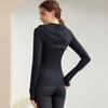 Ropa de yoga Lulu de primavera y otoño de 2024, estilo similar, con cuello levantado, chaqueta con capucha y cremallera superior, ropa de entrenamiento de manga larga adelgazante.