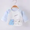 Camisa Meia Manga Bebê 0-3 Meses Roupa Estilo Monge Roupas Outono e Inverno para Recém-Nascidos Top Sem Costura com Desenho Fofo de Desenho Animado