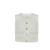 Sereia_Yuppie Jeans Retro Pequena Fragrância Cor Original Branco Jeans Colete Top
