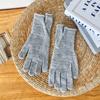 24 Luvas Quentes de Inverno para Mulheres Novas Lã Outono e Inverno Cinco Dedos Tricotadas Cor Sólida à Prova de Frio Tela Sensível ao Toque Caxemira Ciclismo Acolchoadas
