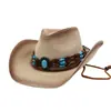 Nuevo Sombrero de Paja Vaquero Pintado en Spray para Primavera y Verano para Hombres y Mujeres Viajando a la Costa y la Playa Sombrero de Protección Solar Pqbznz018