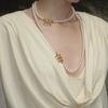 Collar de perlas con el mismo estilo del logotipo grande de Coc, cadena de lana ligera de lujo de alta gama, elegante y a la moda para clavícula.