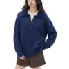 Suéter de dos piezas splicing estilo POLO retro, unisex, nuevo estilo otoño e invierno, tejido casual y de alta gama para parejas