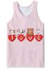 Camiseta para hombre con impresión digital 3D de pareja de San Valentín transfronteriza europea y americana con el texto "Amo a ti" en rojo.