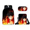 Mochila Escolar para Estudiantes 2023 Estuche de un solo compartimento Bolso Pequeño de Poliéster Juego de Tres Piezas Comida