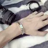 Pulseira Masculina de Prata Tailandesa Vintage Punk Corrente Cubana Trançada Corrente Lisa Chicote de Cavalo Design Único Pulseira Hip-Hop Tendência