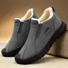 Zapatos de Algodón con Forro de Terciopelo de Invierno Suela de Goma Botas de Algodón para Exteriores Slip-on A prueba de Viento a Prueba de Lluvia a Prueba de Nieve Zapatos de Papá Botas de Nieve Hombres