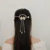 Grampo de Cabelo Cheongsam Antigo Parte de Trás da Cabeça Cabelo Grampo de Cabelo Acessórios de Cabelo Feminino Hanfu Franja de Pérola Grampo Pressionado na Parte de Trás Adorno de Cabeça
