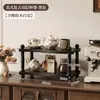 Estante para tazas de madera maciza cuidadosamente seleccionado, estante de almacenamiento de tazas estilo vintage americano, gabinete aparador, portavasos para café y vaso de agua de escritorio