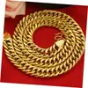Comercio Exterior Popular Cadena de Látigo de Monta con Hebilla Doble de Oro Aluvial Cobre Chapado Oro Real por Dentro y por Fuera Un Solo Color Popular en Transmisión en Vivo Collar de Oro para Hombres
