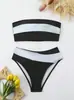 Trajes de Baño Europeos y Americanos Comercio Exterior Transfronterizo Sexy Popular Tela Lisa Puntada de Raya Traje de Baño con Abertura AliExpress Bikini