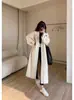 Nuevo Cárdigan de Punto 100% Lana Otoño e Invierno 2025 para Mujer, Holgado, Estilo Perezoso, de Manga Larga, Color Puro, Chaqueta Larga sin Botones