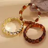 Pulseira Europeia e Americana Transfronteiriça de Pérolas com Contas Acrílicas, Pulseira de Estilo Étnico Retrô, Luxo Leve, Fashion, Joia de Mão Simples e Versátil