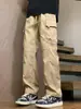Calças casuais, calças de trabalho masculinas da moda, cor sólida, novo estilo fino de verão 2026, calças retas folgadas, calças compridas de primavera e outono