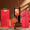 Set de Regalo Temático Rojo para Bodas para Recién Casados: Caja de Regalo Peine de Sándalo, Peine Masajeador con Cojín de Aire, Regalo Práctico para Mujeres, Recuerdo para el Cuidado de la Salud