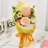Ramo de lana transfronterizo flor de tulipán rosa flor de lana tejida a mano simulación cumpleaños comercio exterior