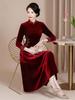 Vestido Cheongsam de Terciopelo Nuevo Estilo de Shenzhen Vestido de Banquete para Suegra Ropa de Invierno Tallas Grandes Vestido Estilo Chino Venta al por Mayor