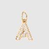 Colgante de 26 letras inglesas con incrustaciones de diamantes, colgante con protección de color dorado de 14 quilates, accesorios de joyería DIY, collar, pulsera, colgante pequeño al por mayor