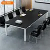 Mesa longa simples para conferências, mesa simples para treinamento, bancada para sala de conferências, mesa longa combinada para discussões, mesa de escritório moderna