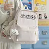 Mochila Estudantil Estilo Coreano Leve Versátil Listrada Dupla Alça Bolsa Simples Estilo Fresco Desenho Animado Menina Mochila de Nicho