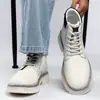 2025 Nuevas Botas de Otoño e Invierno para Hombre Zapatos de Cuero de Caña Alta Botas Casuales para Hombre Aumentadoras Ropa de Trabajo Invierno Terciopelo Cálido Zapatos para Hombre