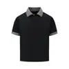Camisa Polo Cinza Falsa de Duas Peças Estilo Japonês para Homens com Gola Polo Patchwork, Camiseta de Manga Curta, Corte Clean, Toque de Luxo, Moda Casual