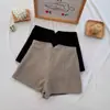Pantalones Cortos de Lana de Cintura Alta para Primavera y Otoño Estilo Nuevo para Mujer Adelgazantes Ropa Exterior Petite Versátil de Línea A Casual de Pierna Ancha Bootcut Tendencia de Instagram