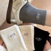 Calcetines Bordados para Mujer, Algodón Absorbente de Sudor, Transpirables, Elásticos de Media Pantorrilla, Amigables con la Piel, Cómodos, Resistentes al Desgaste, Anti-Pilling Calcetas Zhuji