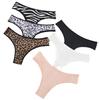 Exportação Transfronteiriça Nova Sexy Recorte Estampa de Leopardo Zebra Roupa Íntima Feminina Respirável Fio Dental Elástico Cintura Baixa Calcinha T 204