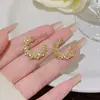 Pendientes de Rebaja [50 centavos el par] Pendientes de Tachuela Incrustados de Diamantes Estilo Coreano Simples Versátiles Pendientes de Corazón Flor
