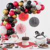 Conjunto de arco de balões preto vermelho dourado, aniversário, cassino, cartas, noite, pôquer, casamento, chá de bebê, decoração de festa