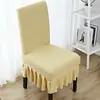 Funda de silla con falda elástica de jacquard, paquete de medio taburete de una pieza, funda de silla universal, funda de asiento gruesa simple para el hogar
