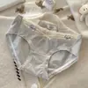 Ropa interior de algodón puro antibacteriana para mujer 7A, estilo Pure Desire con encaje de cintura media, ropa interior antibacteriana de algodón para bebé clase A para todas las estaciones
