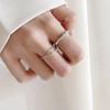 Anillo de Plata 925 No se Desvanece Anillo Simple de Abertura Ajustable para Hombre Pulsera Personalizada Ins Anillo Liso Anillo de Plata Esterlina para Mujer