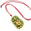 Venta al por mayor de fábrica colgante de guanyin maitreya buda de alto color collar con colgante de buda de oro con incrustaciones de jade del zodíaco del año del dragón