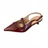 [] Sandalias de tacón de aguja con punta  2026 Primavera/Verano Nuevas Sandalias de Charol para Mujer con Hebilla