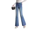 Jeans acampanados estilo retro para mujer, nueva colección otoño 2026, de tiro alto, adelgazantes, versátiles y adecuados para figuras petite