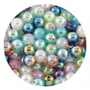 Contas redondas de resina iridescentes e brilhantes com revestimento óptico, criando um efeito de céu estrelado; pulseira com tema de sereia; acessórios de contas para DIY, disponíveis para atacado
