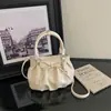 Bolso retro de nuevo estilo, bolso cruzado chic para el trabajo, bolso de hombro para mujer simple y a la moda con pliegues, versátil para otoño, diseño de nicho 2026