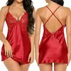 Comercio Exterior Europeo y Americano Lencería Sexy para Mujer Pijamas para el Hogar Camisón con Tirantes Cruzados Camisón Venta al por Mayor 1307