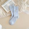 Calcetines Dulces con Lazo para Mujer de Otoño e Invierno, Transpirables, Calientes, de Lana, Forrados de Felpa, Espesos, para Niñas, de Media Pantorrilla, Calcetines de Felpa