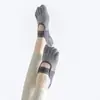 Meias de Yoga Antiderrapantes Sem Dedos Cinco Dedos Femininas Cor Sólida Algodão Absorventes de Suor Tendência Dança Pilates Meias para Dedos